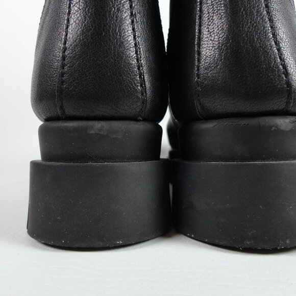 SAYDO Black Leather Lugged Sole Platform Chelsea Boots Ankle Booties EU 36 US 6 - Picture 5 of 12